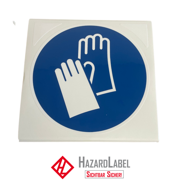 Gebotsschild Handschutz benutzen rund 200 mm